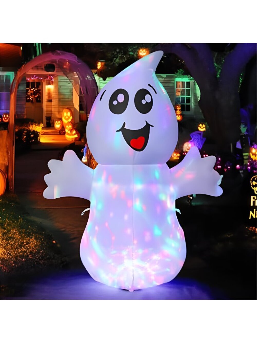 GOOSH 5 FT Halloween Inflatable Ghost Outdoor Decoration with Magic Light, Blow